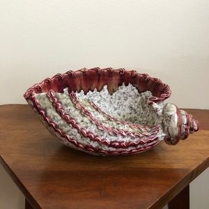 Vintage ceramic handmade shell